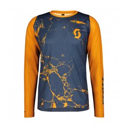 SCOTT Hosszú ujjú kerékpáros mez nyári - TRAIL VERTIC LS - kék/narancssárga