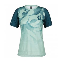 SCOTT Rövid ujjú kerékpáros mez - TRAIL VERTIC LADY - kék