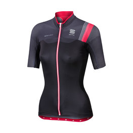 SPORTFUL Rövid ujjú kerékpáros mez - BODYFIT PRO LADY - fekete/piros