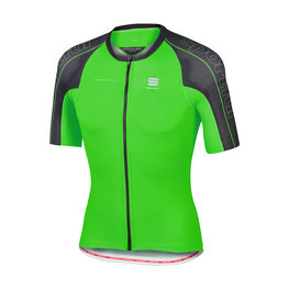 SPORTFUL Rövid ujjú kerékpáros mez - BODYFIT SPEEDSKIN - zöld/fekete