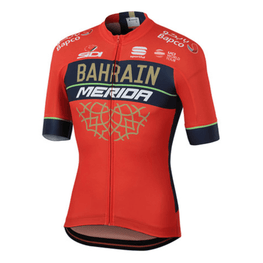 SPORTFUL Rövid ujjú kerékpáros mez - BAHRAIN MERIDA 2018 - kék/piros