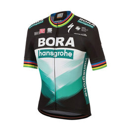 SPORTFUL Rövid ujjú kerékpáros mez - BORA HANSGROHE 2020 - fekete/zöld/színes