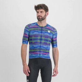 SPORTFUL Rövid ujjú kerékpáros mez - GLITCH BOMBER - kék