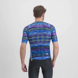 SPORTFUL Rövid ujjú kerékpáros mez - GLITCH BOMBER - kék