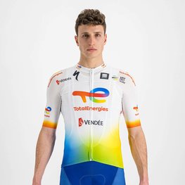SPORTFUL Rövid ujjú kerékpáros mez - TOTAL ENERGIES 2022 - fehér/kék/narancssárga/sárga