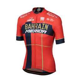 SPORTFUL Rövid ujjú kerékpáros mez - BAHRAIN MERIDA 2019 - piros/kék