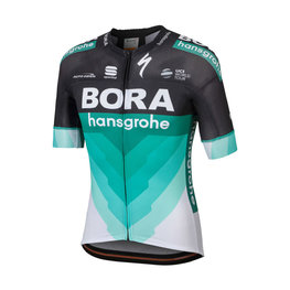SPORTFUL Rövid ujjú kerékpáros mez - BORA HANSGROHE 2018 - fehér/zöld/fekete