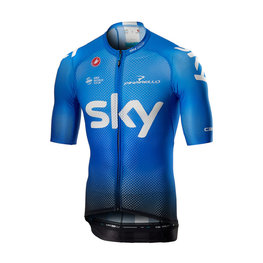 CASTELLI Rövid ujjú kerékpáros mez - TEAM SKY 2019 - fehér/világoskék/fekete