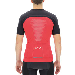 UYN Rövid ujjú kerékpáros mez - BIKING GRANFONDO - fekete/piros