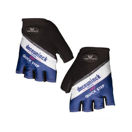 Kerékpáros kesztyű rövid ujjal - QUICKSTEP 2019 - fehér/kék/fekete