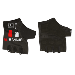 Kerékpáros kesztyű rövid ujjal - STRAPS - fehér/fekete/piros