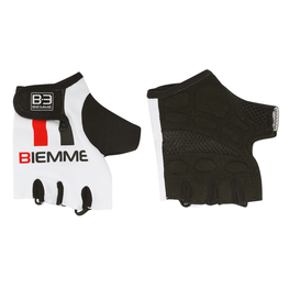 Kerékpáros kesztyű rövid ujjal - STRAPS - piros/fehér/fekete