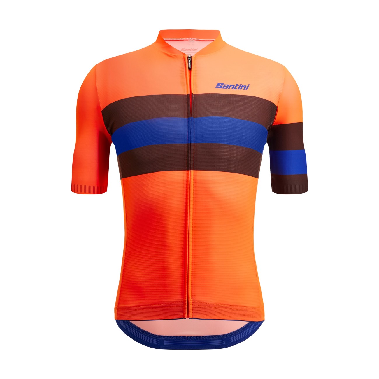 SANTINI Rövid Ujjú Kerékpáros Mez - SLEEK BENGAL  - Narancssárga/kék