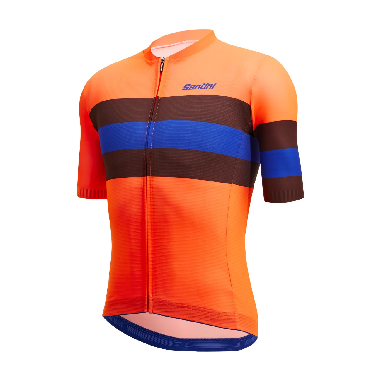 SANTINI Rövid Ujjú Kerékpáros Mez - SLEEK BENGAL  - Narancssárga/kék