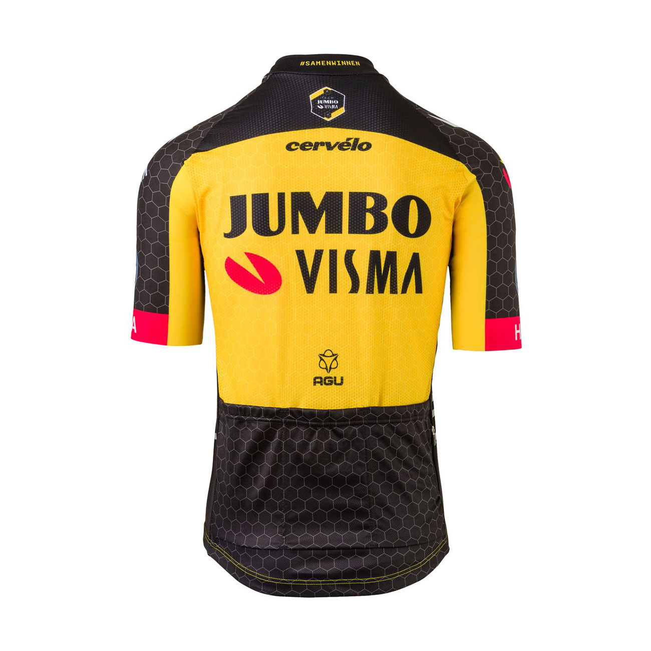 AGU Rövid Ujjú Kerékpáros Mez - JUMBO-VISMA 2021 - Sárga/fekete