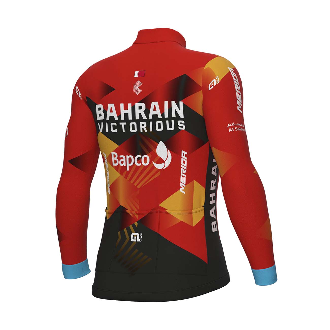 ALÉ Hosszú Ujjú Kerékpáros Mez - ALÉ BAHRAIN VICTORIO - Piros/kék/fekete/sárga