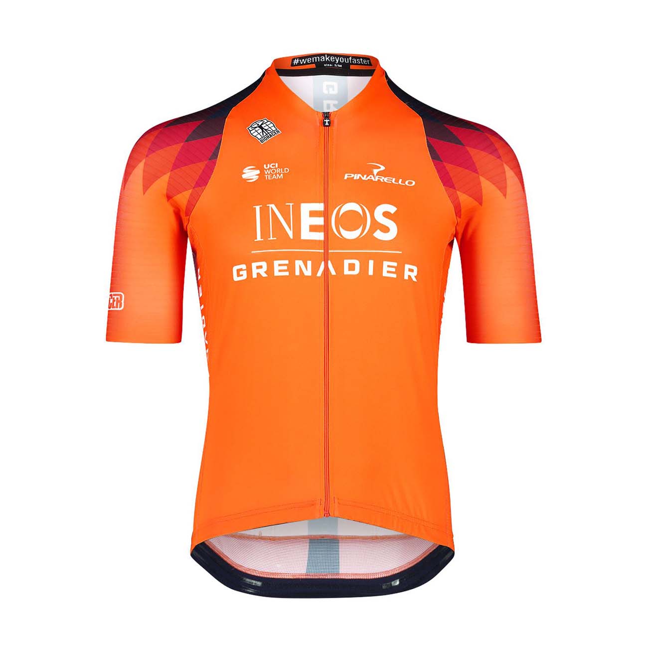 BIORACER Rövid Ujjú Kerékpáros Mez - INEOS GRENADIERS 2023 ICON TRAINING - Kék/narancssárga