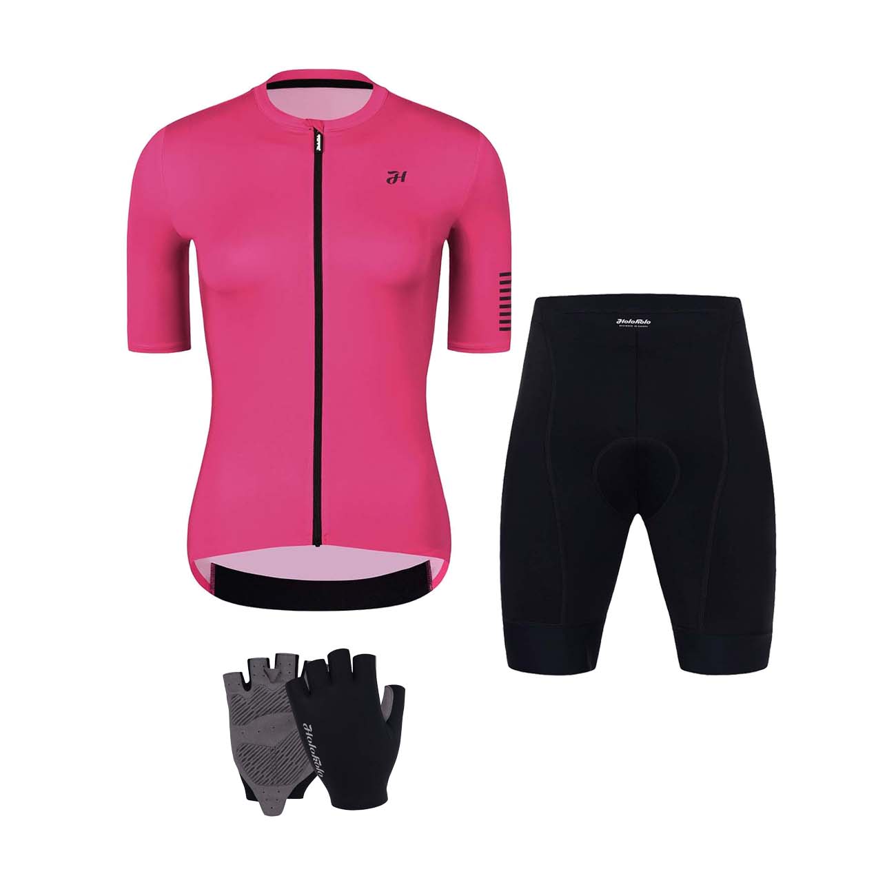 HOLOKOLO Kerékpáros Mega Szett - VICTORIOUS LADY - Rózsaszín/fekete