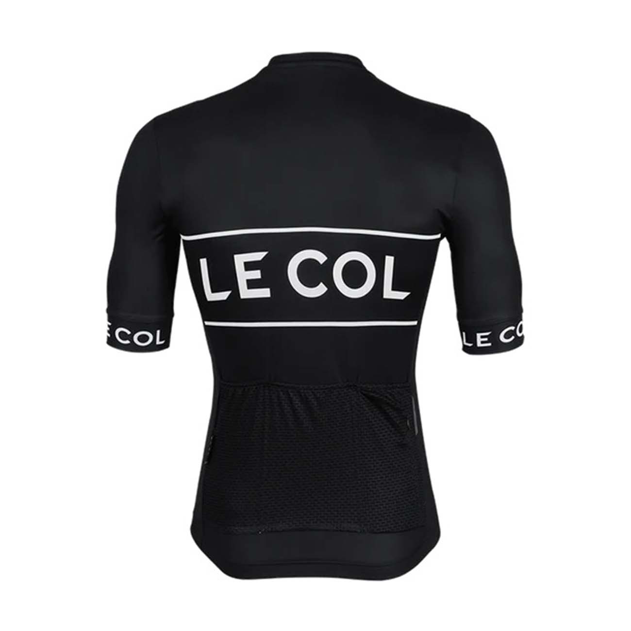 LE COL Rövid Ujjú Kerékpáros Mez - SPORT LOGO - Fehér/fekete