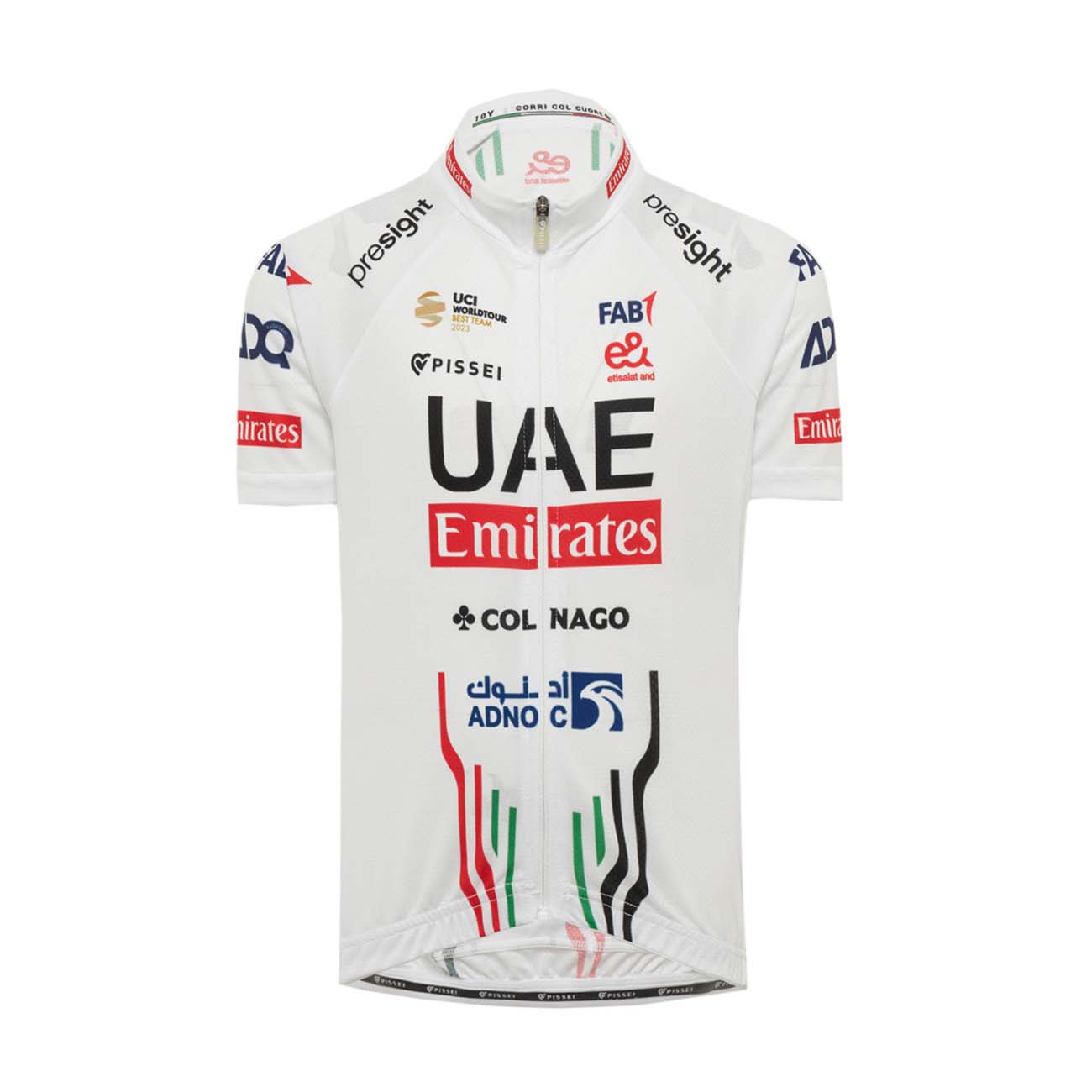 PISSEI Rövid Ujjú Kerékpáros Mez - UAE TEAM EMIRATES 2024 KIDS - Fekete/fehér/piros