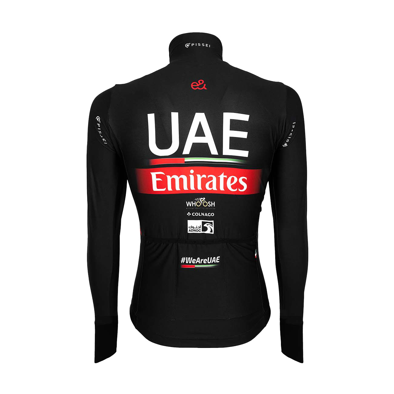 PISSEI Hosszú Ujjú Kerékpáros Mez - UAE TEAM EMIRATES 23 - Fehér/fekete/piros