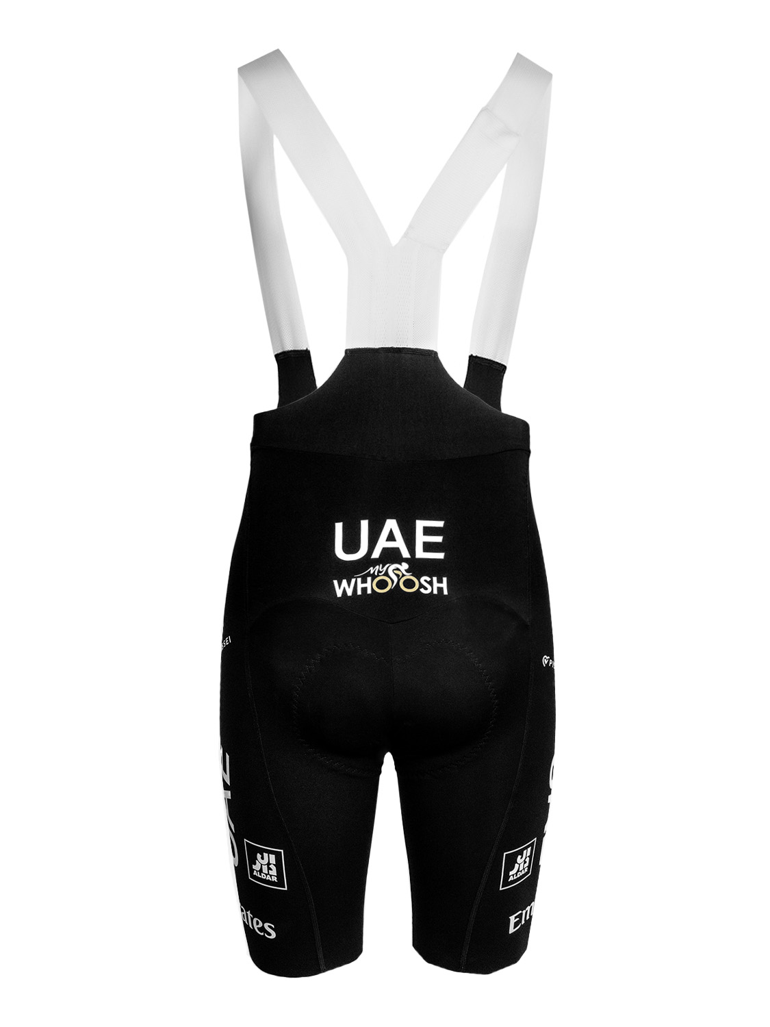 PISSEI Rövid Kerékpáros Nadrág Kantárral - UAE TEAM EMIRATES OFFICIAL 2024 - Fekete