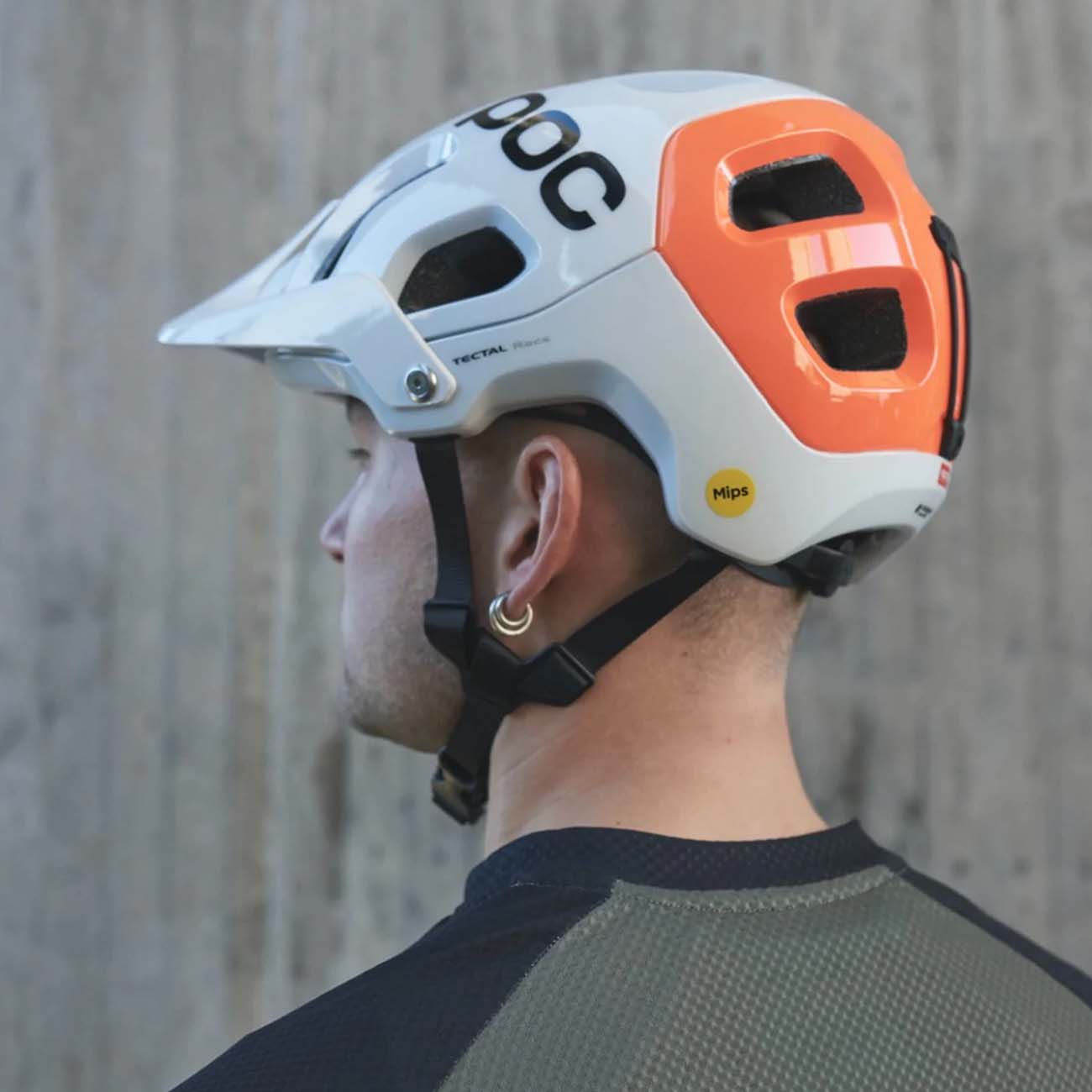 POC Kerékpáros Sisak - TECTAL RACE MIPS NFC - Fehér/narancssárga