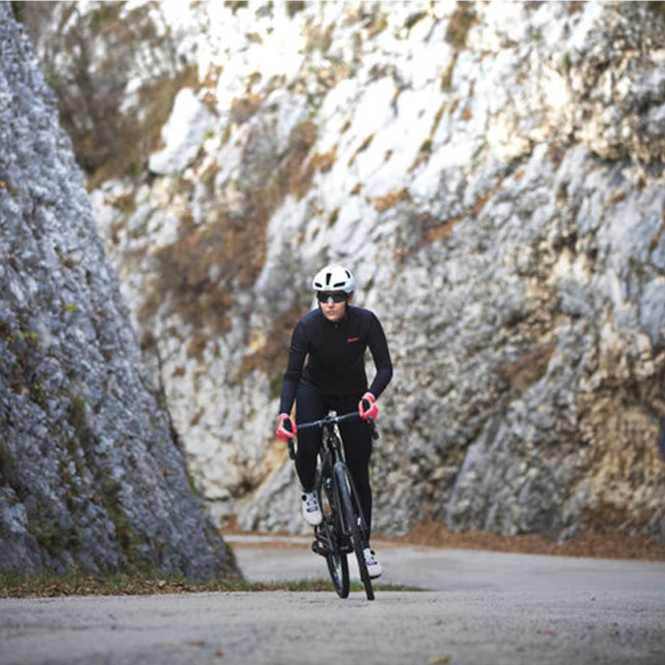 SANTINI Hosszú Kerékpáros Nadrág Kantár Nélkül - ALBA WINTER LADY - Fekete