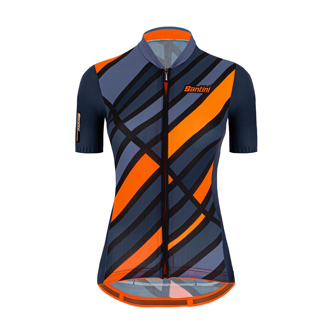 SANTINI Rövid Ujjú Kerékpáros Mez - SLEEK RAGGIO LADY - Narancssárga/kék