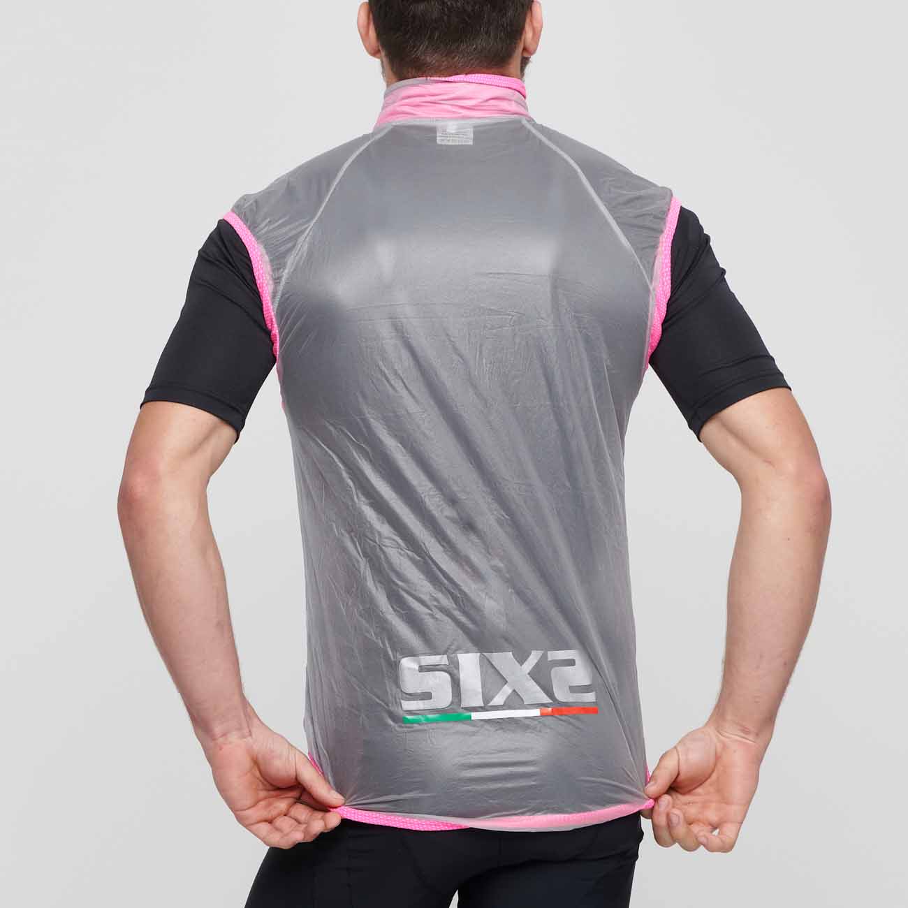 SIX2 Kerékpáros Mellény - GHOST - Rózsaszín/áttetsző